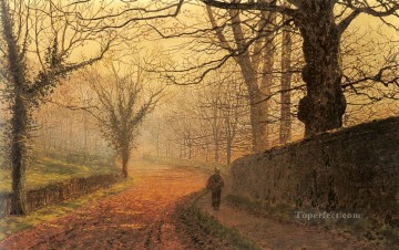 November Afternoon Stapleton Park city scenes landscape John Atkinson Grimshaw Oil Paintings